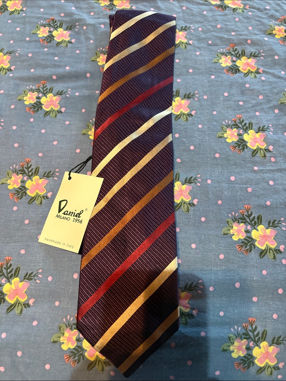 Daniel Milano 1956 Tie Milano Burgundy Striped Silk Tie All Ties 3 for $30